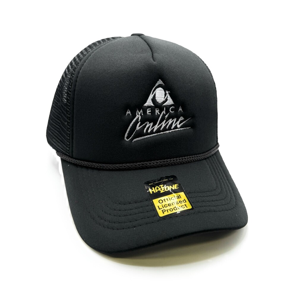 America Online Mesh Trucker Snapback (Black)